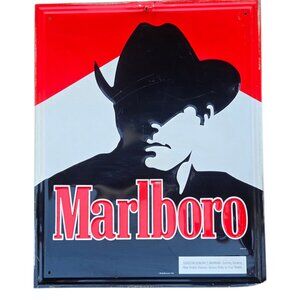Vintage Marlboro Man Cowboy Metal Advertising Sign 1992 Philip Morris 22x17